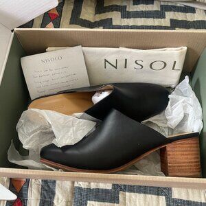 Nisolo All-Day Heeled Mule Black - Size 10